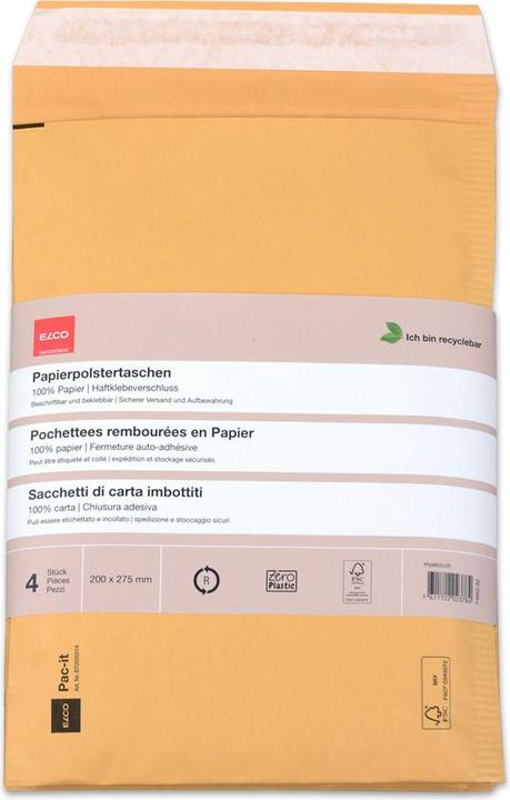Image du produit Elco Pochette d'expédition Zero Plastic 200 x 275 mm, 4 pièces (4 x)