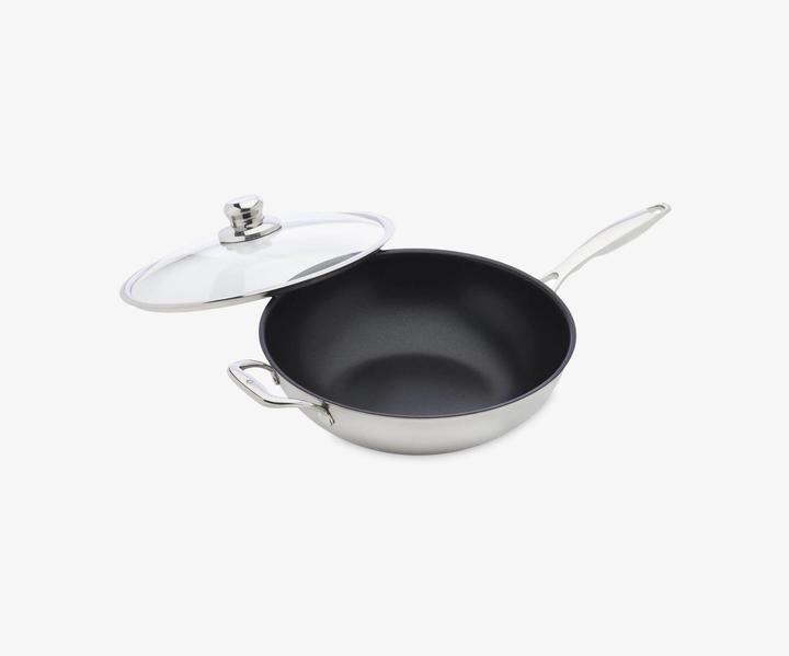 Actual product image Swiss Diamond Wok pan INOX steel grey (32 cm, Wok, Stainless steel, Cast aluminium)