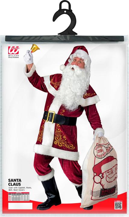 Image du produit Widmann Costume de Père Noël manteau avec cape, pantalon, ceinture, couvre-bottes (XL)