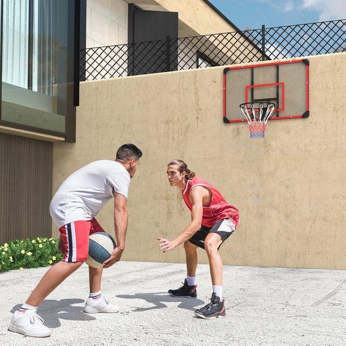 Produktbild Swisshandel24 Basketballkorb, Basketballbrett mit Korb, Wandmontage, für Outdoor, Stahl, rot