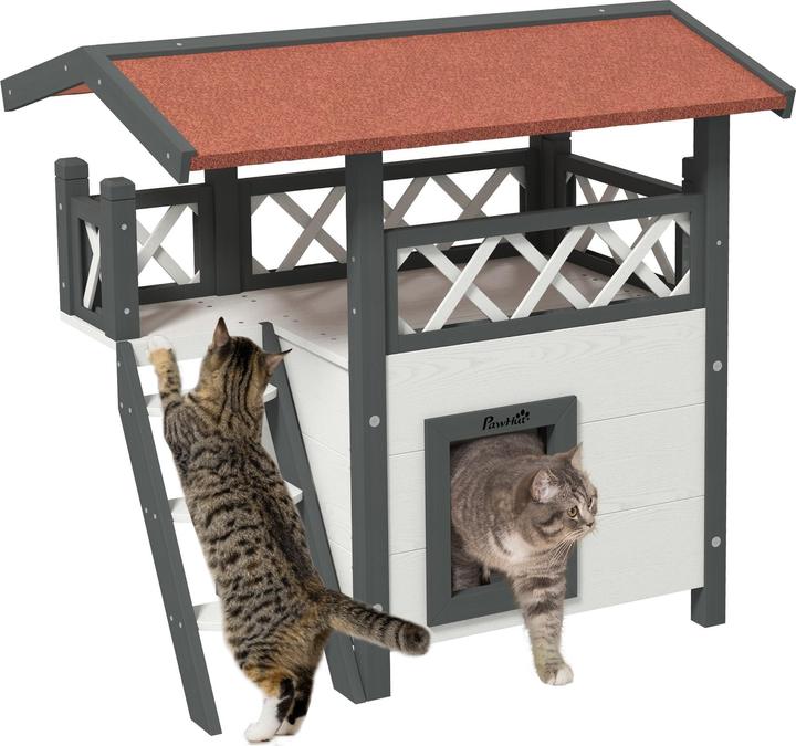 Immagine prodotto PawHut Casa per gatti con scale e tetto (Gatto)