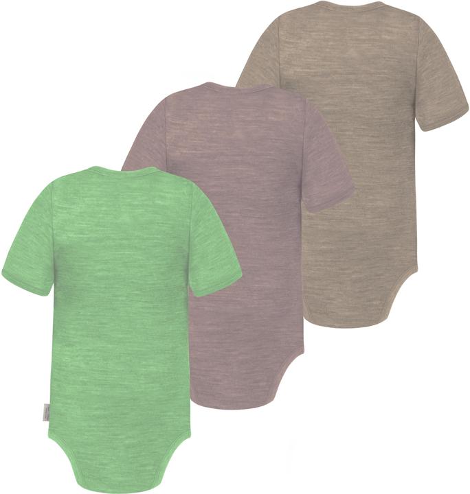 Actual product image Normani Set of 3 baby merino bodysuit short sleeves "Tauranga" - 9295 (74)