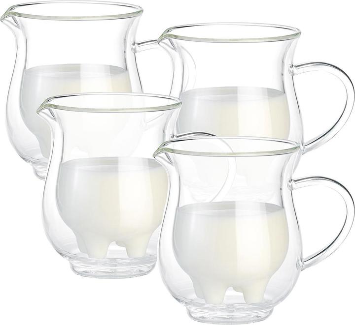 Image du produit Cucina di Modena Lot de 4 pots à lait à double paroi au design amusant de pis de vache (0.20 l)