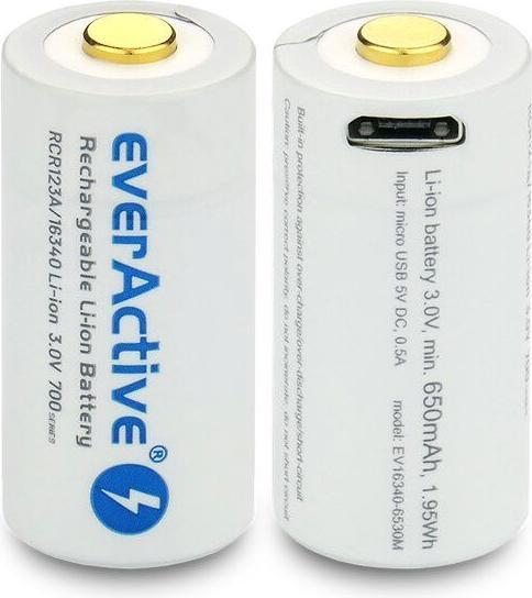 Immagine prodotto Everactive 16340 / RCR123A 3V 700 mAh - Batteria ricaricabile (1 pz., RCR123A, 650 mAh)