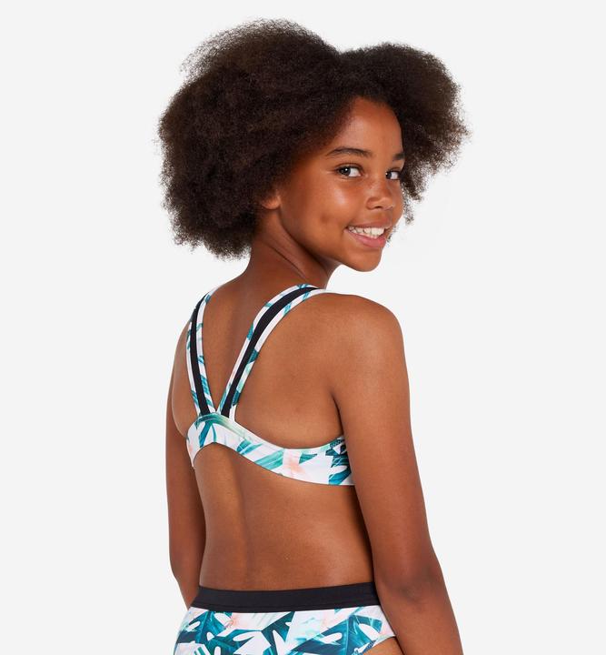 Image du produit Olaian Haut de maillot de bain triangle fleuri surf Fille - Lily blanc (140)