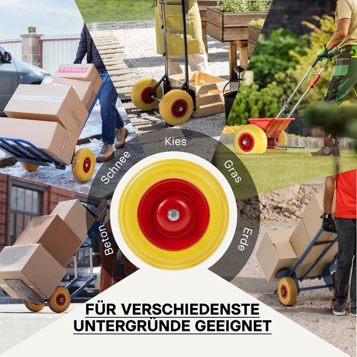 Actual product image Wiltec Puncture Proof PU Wheel Wheelbarrow-Complete Size 4.00-8, Solid Rubber, quick-release axle