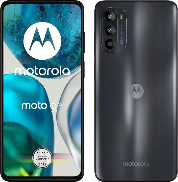 Actual product image Motorola Moto G52 (128 GB, Charcoal grey, 6.60", Hybrid Dual SIM, 50 Mpx, 4G)