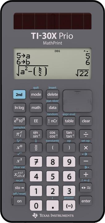 Image du produit TI Calculatrice scolaire TI-30 X Prio Mathprint 30XPRIO/FC (Cellules solaires, Piles)