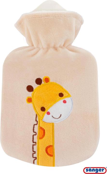 Sänger Hot water bottle natural rubber with velour cover giraffe (0.80 l)