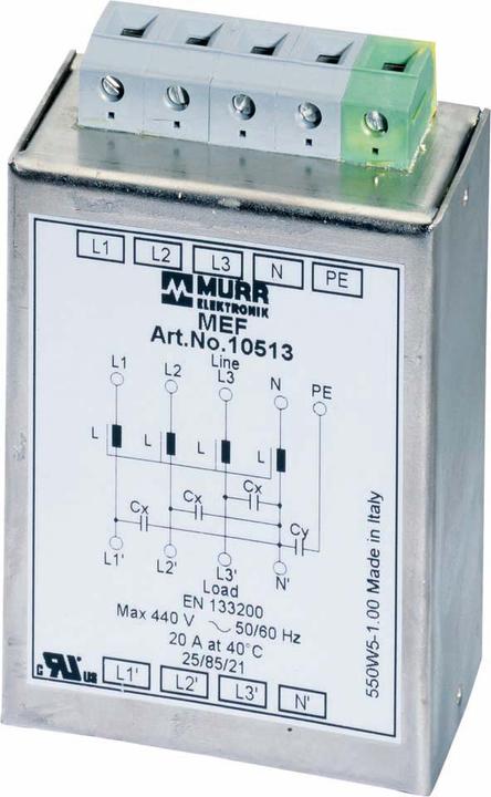 Actual product image Murr Elektronik Murrelektronik mains interference suppression filter MEF 3/1 N 10A T