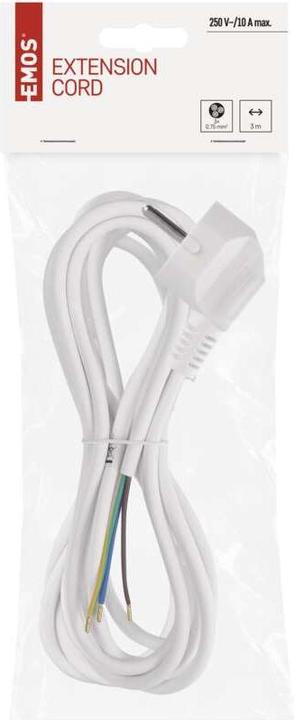 Actual product image Emos Mains cable PVC 3x 0.75mm2, 3m, white (3 m)