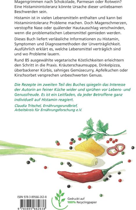 Actual product image Histaminarm vegetarisch (German, Nadja Schäfers, Karin Bauer, 2016)