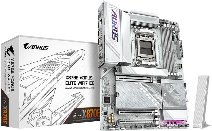 Produktbild Gigabyte MB GBT AMD AM5 X870E AORUS ELITE WF7 ICE (AM5, AMD X870E, ATX)