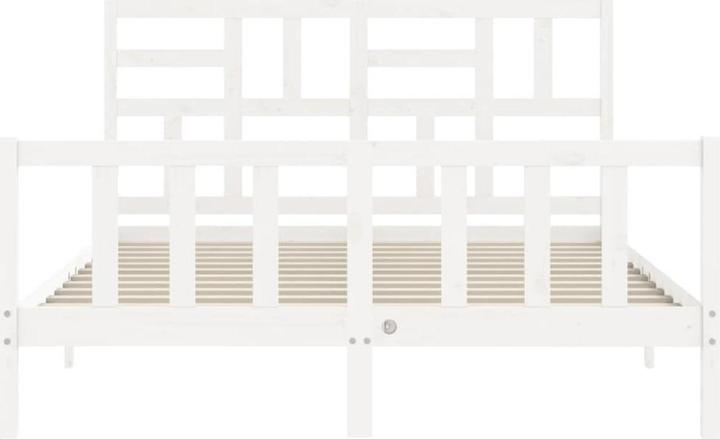 Actual product image VidaXL Massivholzbett mit Kopfteil Weiss 5FT King Size (150 x 200 cm)