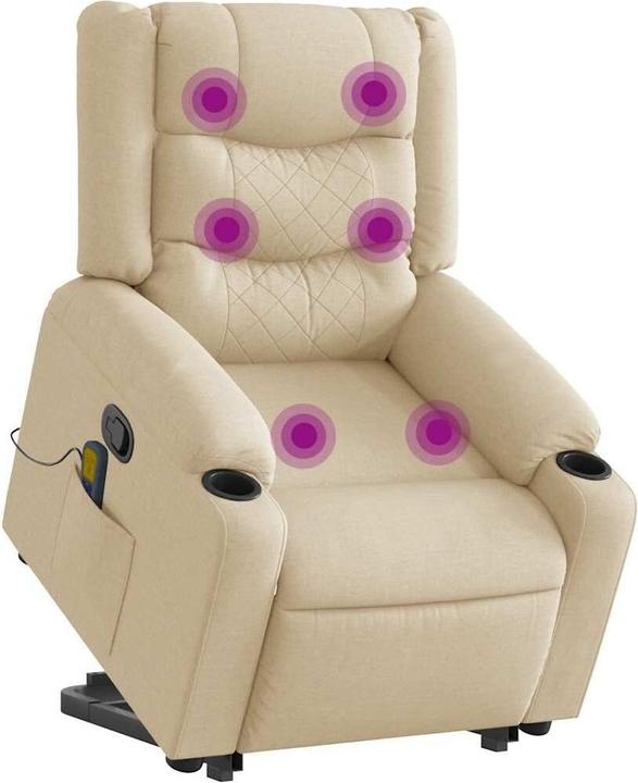 Produktbild VidaXL Massagesessel mit Aufstehhilfe Creme Stoff