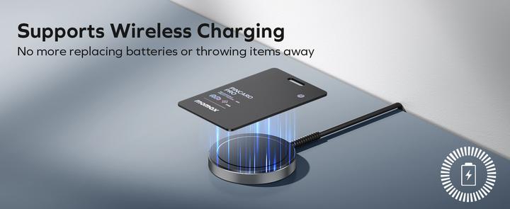 Actual product image Momax PinCard Pro Rechargeable Find My Tracker