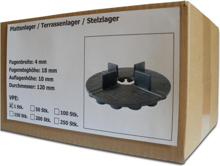 Immagine prodotto Sanpro Cuscinetto per lastre di gomma / cuscinetto per terrazze con croce di giunzione 4/18 mm, quantità 1 (1 x)