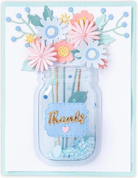 Actual product image Sizzix Manufacture of Essential Shaker Domes Jar 3" x 1 3/4" 6PK