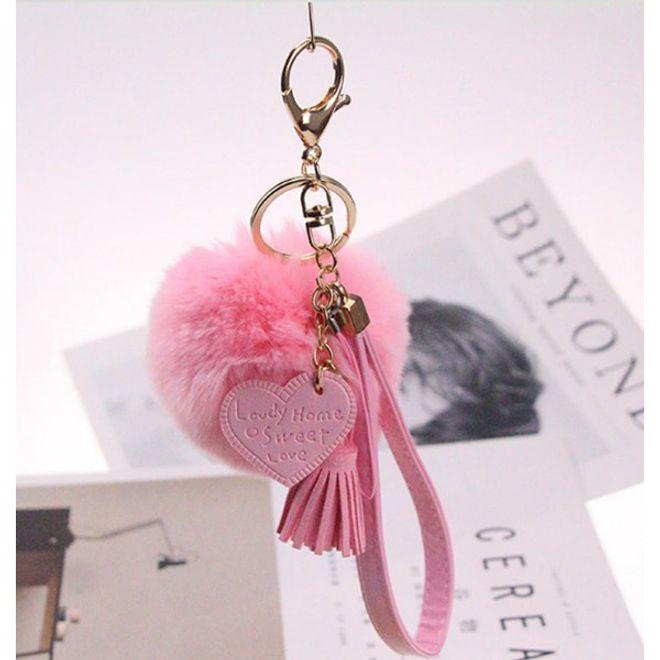 Image du produit MU Style Porte-clés à pompon avec détails en faux cuir