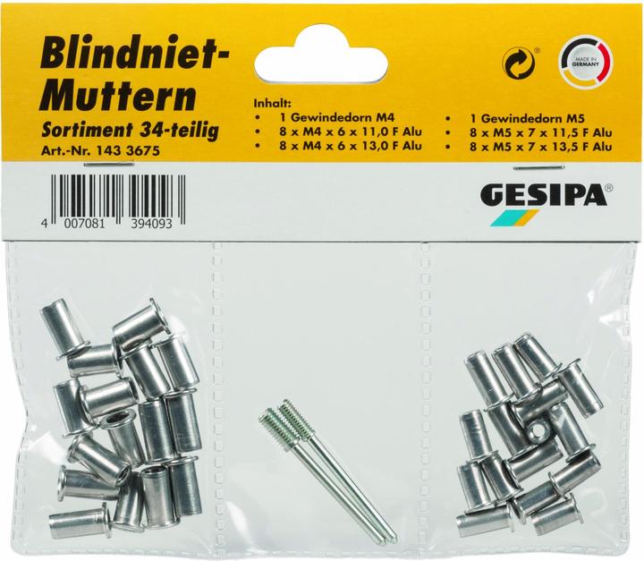 Image du produit Gesipa Rivets aveugles M4/M5,34pcs