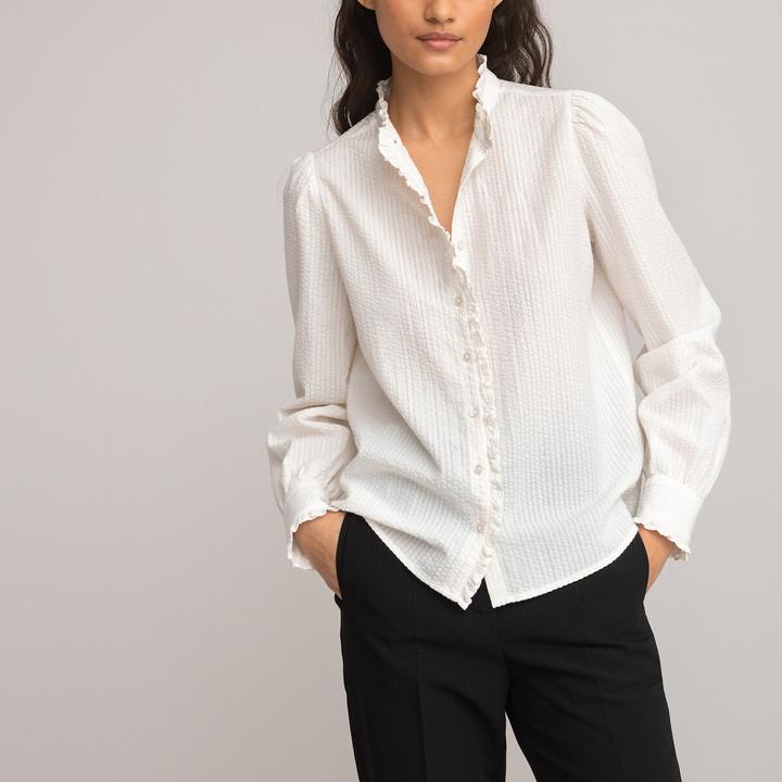 Immagine prodotto La Redoute Collections Camicetta a maniche lunghe con collo a balze (44)