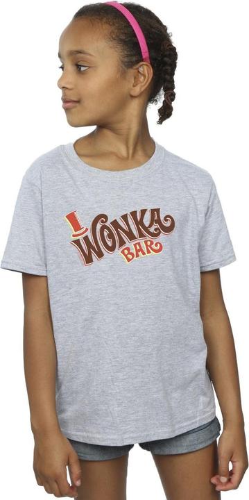 Actual product image Willy Wonka & the Chocolate Factory Girls Bar Logo Cotton T-Shirt (140, 146)