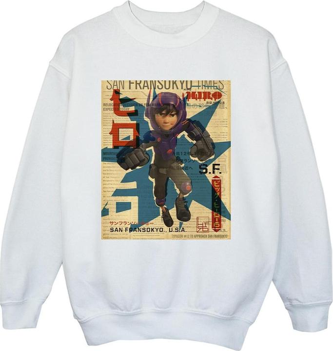 Disney Big Hero 6 Baymax Hiro Newspaper Sweatshirt Jungen