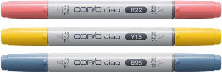 Actual product image Copic CIAO - Brand (B-95 Light Grayish, R-22 Light Prawn, Y-15 Cadmium Yellow, 6 mm, 3 x)
