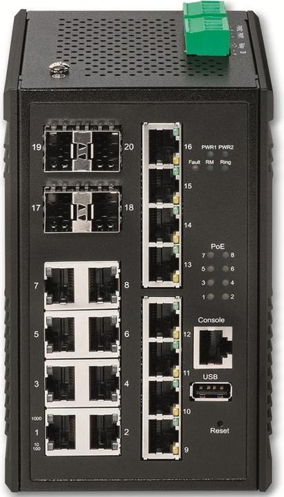 Produktbild Edimax Pro Edimax 16 Port Gigabit PoE WebManagebarer IndustrieSwitch PoE Ports und SFPSteckplätzen (16 Ports)