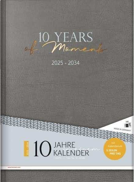 Image du produit Rido Idé Calendrier de 10 ans (2025-2034) 10 Years of Moments (A4, Allemand)