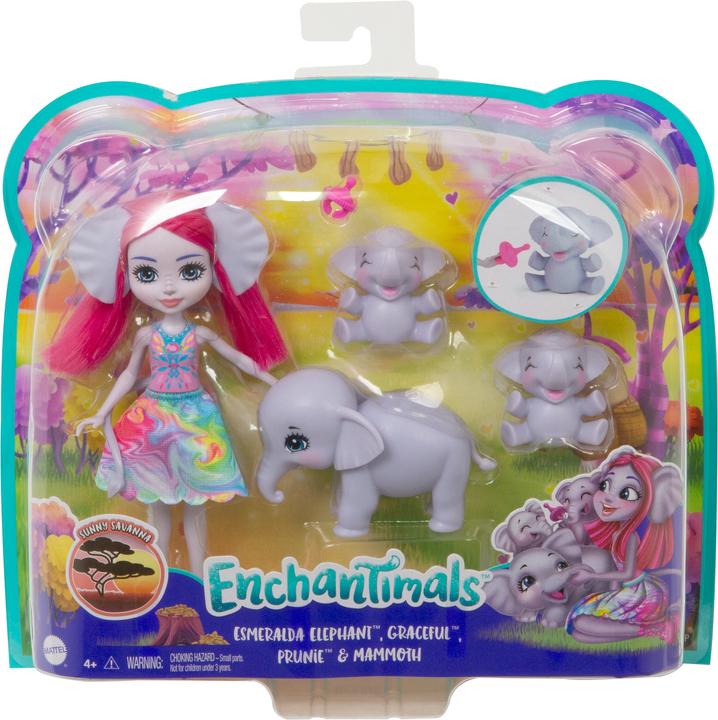 Image du produit Enchantimals Esmeralda Eléphant & Elephanteaux - Mini-Poupée - Dès 4 ans