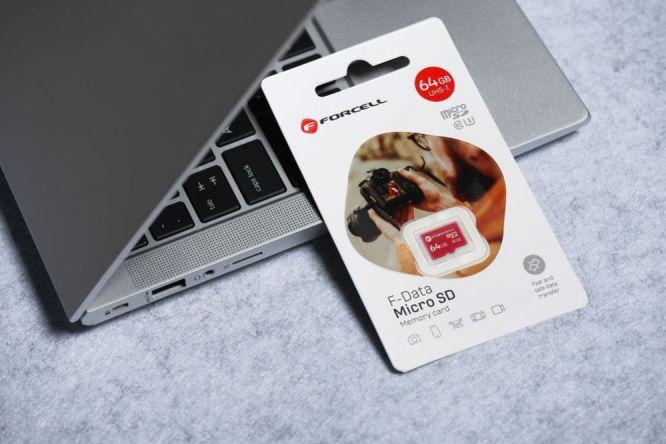 Actual product image Forcell Memory cards F-DATA memory card 64GB UHS-I U3 class 10 (64 GB, microSD, U3, UHS-I)