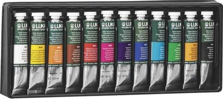 Produktbild Nerchau LUKAS STUDIO GOAUCHE - Künstler-Gouache in Premium-Qualität - Starter-Set T12 mit 12 x 20 ml (Mehrfarbig, 2.28 ml)
