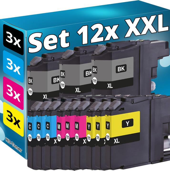 Produktbild Druckfuxx 12x XL PATRONEN kompatibel BROTHER MFC-J480DW J880DW J4420DW J4620DW J