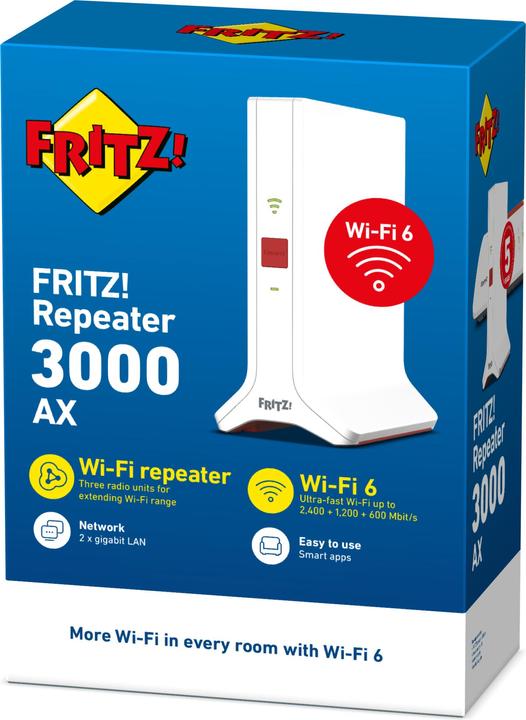 Produktbild AVM FRITZ!Repeater 3000 AX (3600 Mbit/s, 600 Mbit/s)