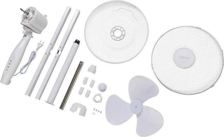 Produktbild Sygonix Bodenventilator 50 W (Ø x H) 600 mm x 1200 mm Weiss Oszillierend, Höhen