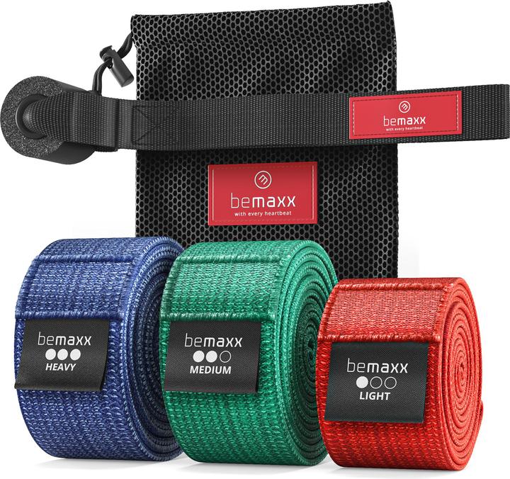 Actual product image BeMaxx Sports Pull-Up Band Textile, Set of 3 (Strong, Medium, Easy)