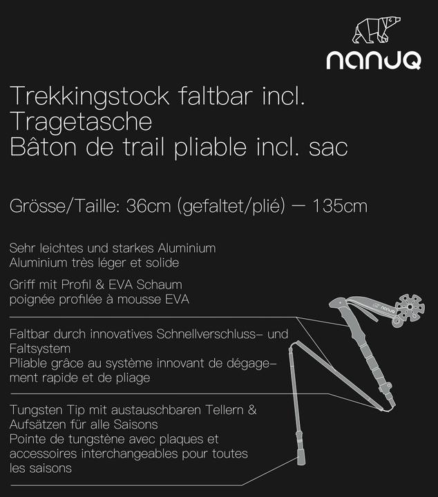 Immagine prodotto Nanuq Trekkingstock PIZ Segnas (135 cm)