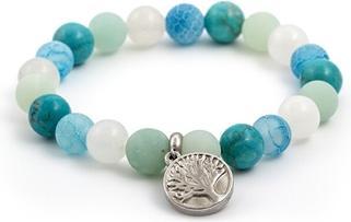 Beneto Bead bracelet made of jadeite. howlite. agate and amazonite MINK46 / 17 (Amazonite, Agate, Howlite, Jadeite)