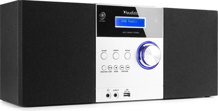 Actual product image Audizio Micro HiFi system Metz aluminum (CD player, Bluetooth, 1x 30 W)