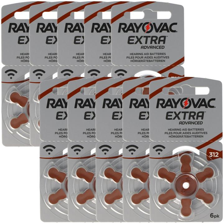 Image du produit Rayovac 60 pièces Pile pour appareil auditif Varta HA312, PR41, 4607, 5000252003205 (60 pcs, 180 mAh)