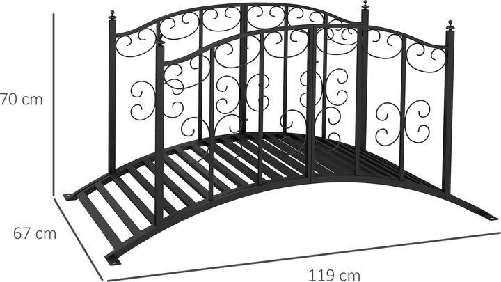 Actual product image Outsunny Garden bridge with ornamental railing