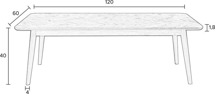 Actual product image Zuiver Table (60 x 120 x 40 cm)