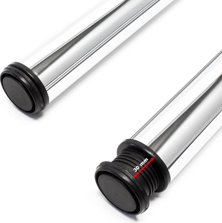 Immagine prodotto Wiltec Set di 4 gambe per tavolo in acciaio inox regolabili Ø60mm 1100mm cromo