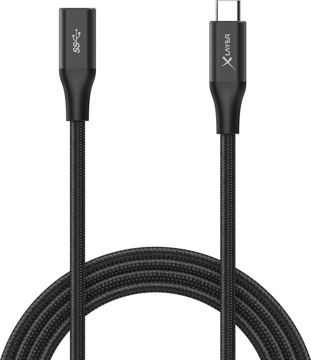 Produktbild Xlayer USB Type-C Verlängerungskabel(1,5m), schwarz (1.50 m, USB 3.2 Gen 2)