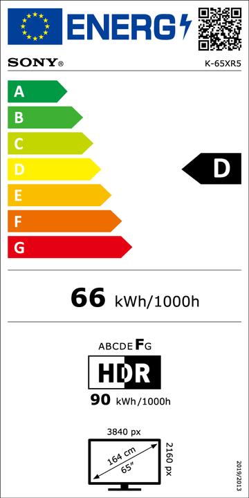 Energy Label Sony K65XR52BP (65")