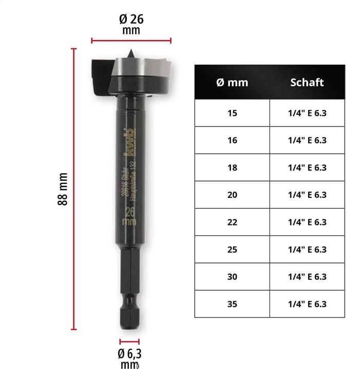 Image du produit kwb Mèche à bois, 706426, 26 mm (26 mm)