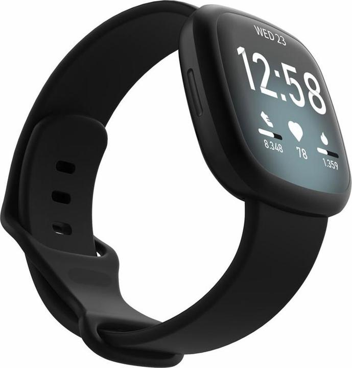 Image du produit Apfelkiste Fitbit Versa 4 / Versa 3 / Sense 2 / Sense Silikon Sport Armband - Schwarz (Silicone)