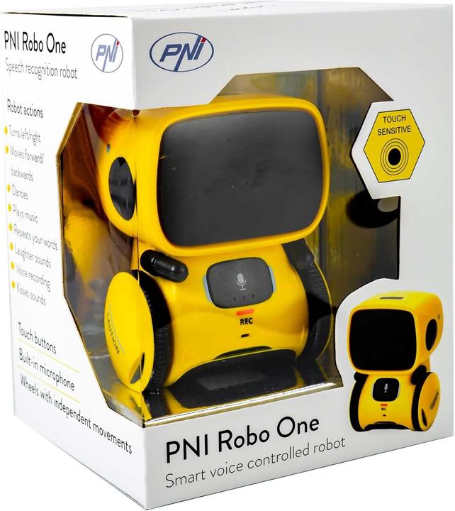 Produktbild PNI Intelligenter interaktiver Roboter Robo One, Sprachsteuerung, Touch-Tasten, gelb