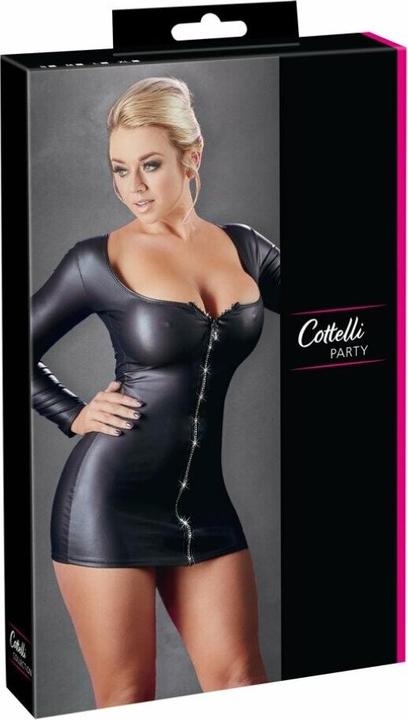 Actual product image Cottelli Collection Mini Dress With Glitter Zipper (M)
